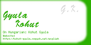 gyula kohut business card